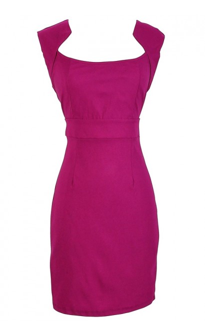 Magenta Bodycon Pencil Dress